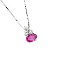 Collana Lunatica Donna in Oro Zaffiro rosa 0.55 Ct CZR50-2 - CZR50-2